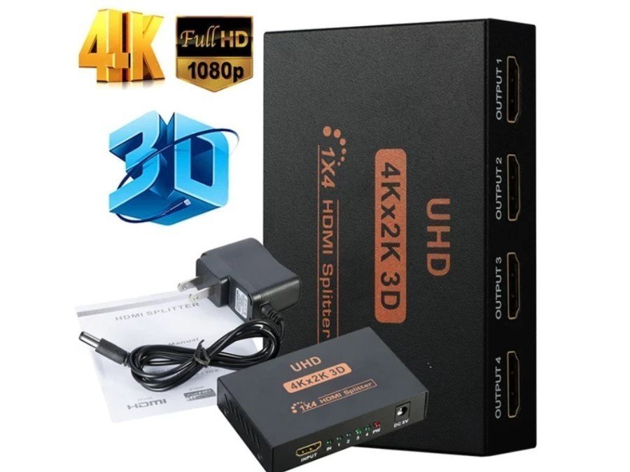 HDMI Splitter Spliter 1 TO 4 Port 4K x 2K support and Full HD 1080P 3