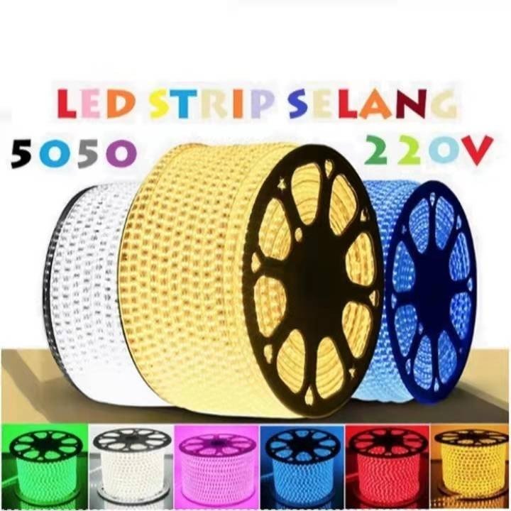 LAMPU LED STRIP SELANG 5050 SMD AC 220V METERAN (1M-100M) OUTDOOR