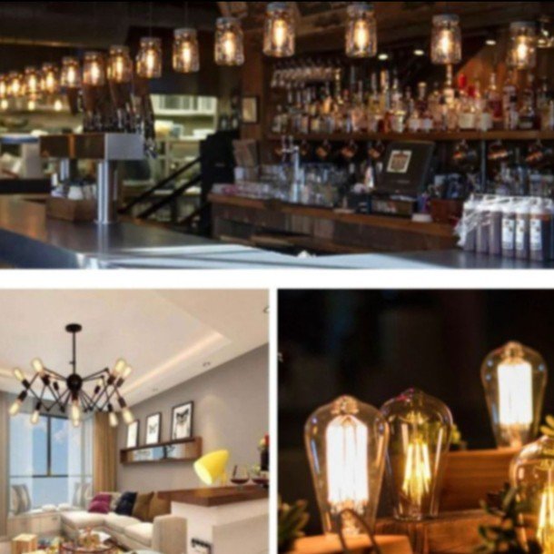 Lampu Filamen LED ST64 Bulb 4W Pijar Edison Cafe OVAL - Kuning 1