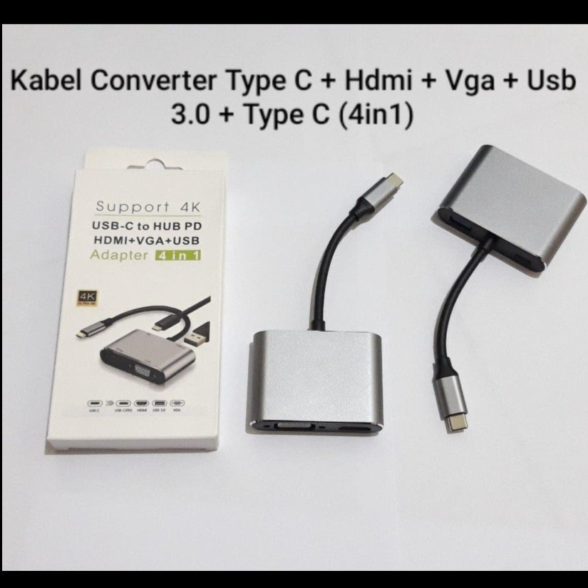 USB TYPE C TO HUB PD TYPE C HDMI VGA USB3.0 CONVERTER ADAPTER USB C 1
